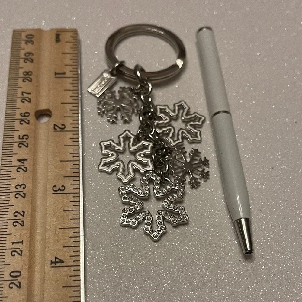 Coach Silver Snowflake Keychain and White Coach Pen - Picture 6 of 8